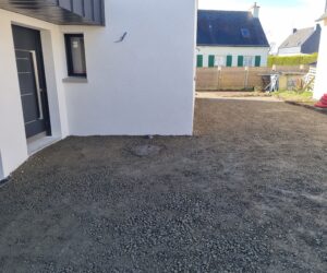 Raccordement des réseaux d’une maison individuelle et empierrement sur la commune de plédran