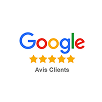Icône Google Avis Clients affichant 5 étoiles dorées pour une excellente évaluation.