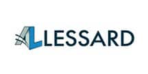 Logo LESSARD avec un symbole graphique stylisé gris et bleu évoquant un 'AL' ou un 'L'.